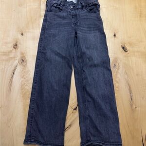 Abercrombie Kids Charcoal High-Rise Wide Leg Jeans